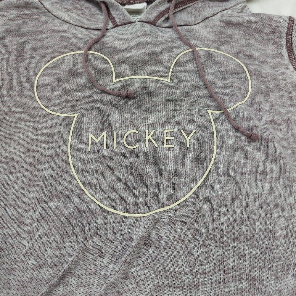 DISNEY WOMEN'S PURPLE METALLIC OUTLINED MICKEY MOUSE GAUZE HOODIE SIZE SMALL - Picture 5 of 10